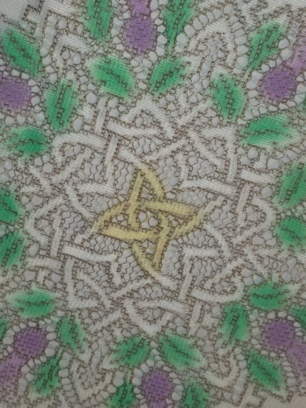 Scottish Celtic Knot Doily Traditional Thistle Motif Geometric Decor Round